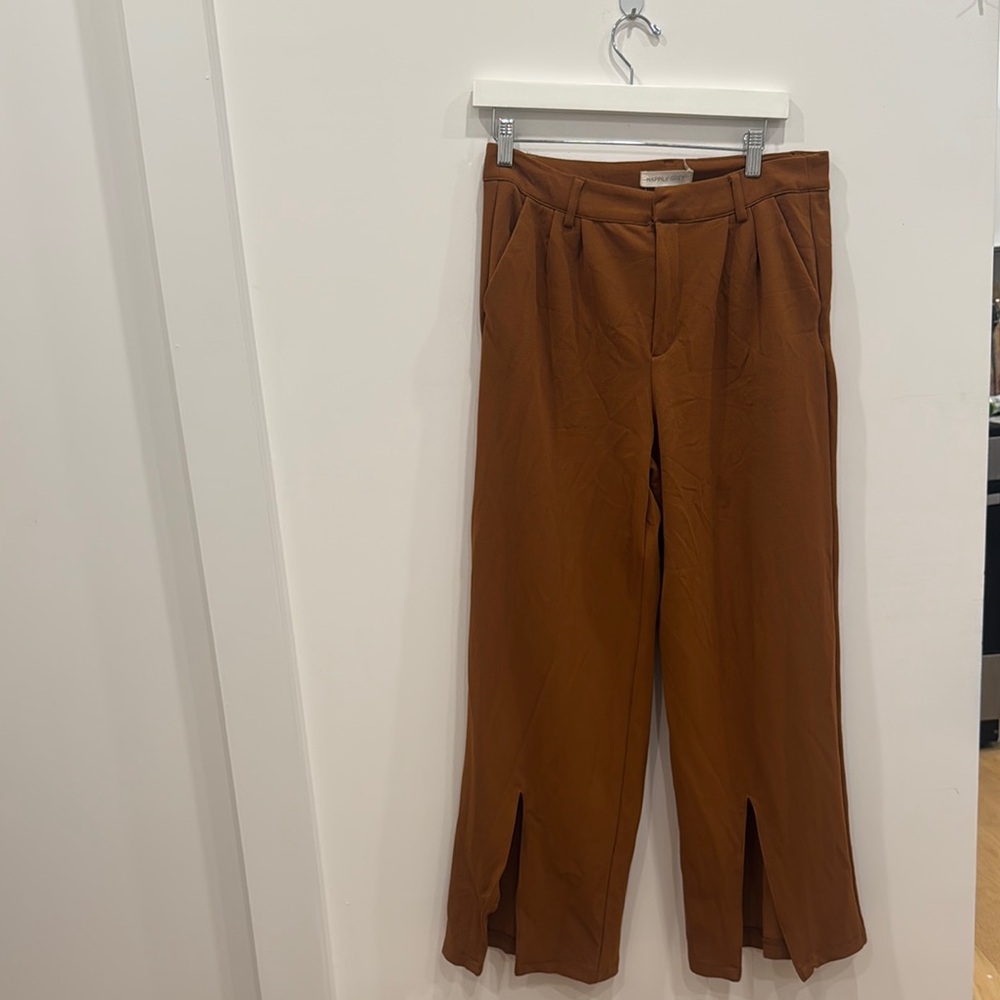Women's Brown Wide-Leg Pants